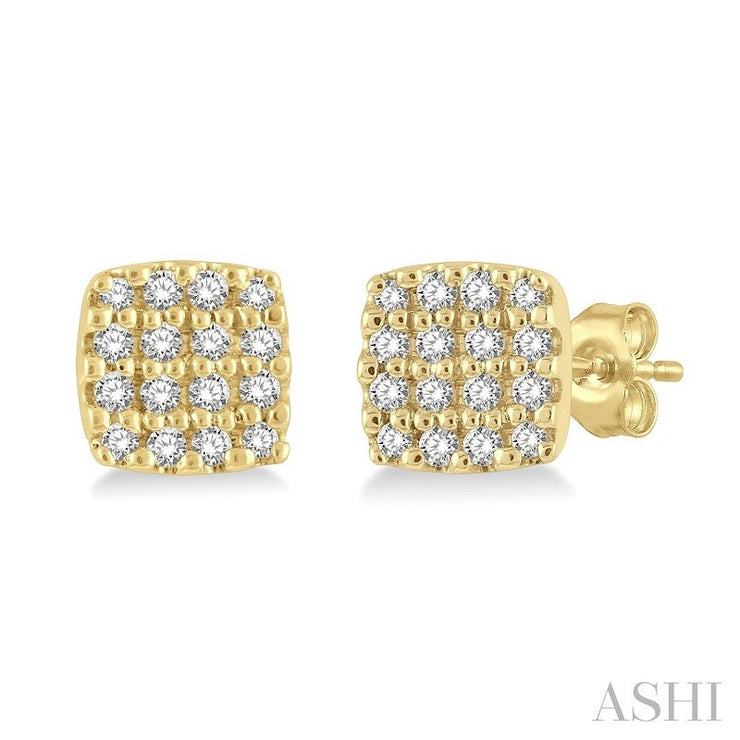 ASHI - DIAMOND CUSHION STUD EARRINGS