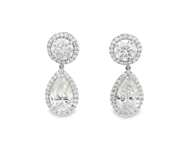 Pear Diamond Dangle Earrings
