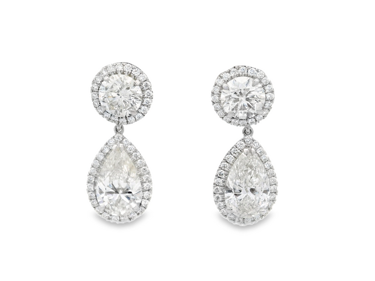Pear Diamond Dangle Earrings