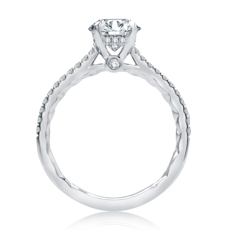 A Jaffe - Diamond Halo & Peek A Boo Engagement Ring Setting