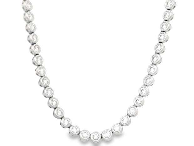 Bezel Set Diamond Tennis Neckace - 5 2/3 Ct