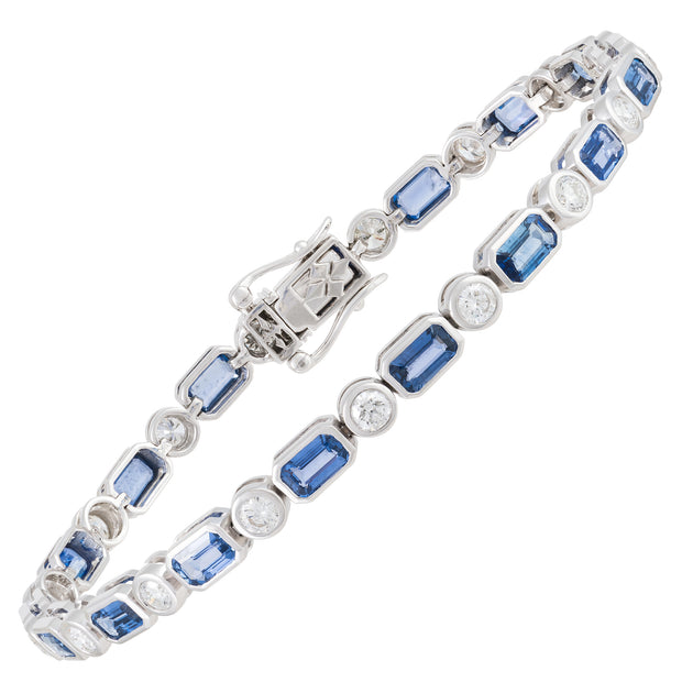 Sapphire & Diamond Tennis Bracelet