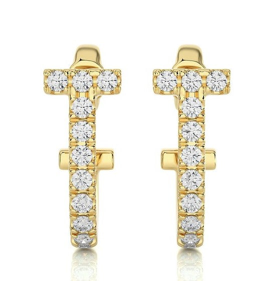 Diamond Open Hoop Earrings