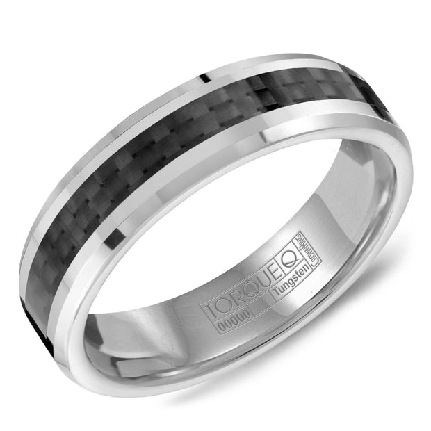 Crown Ring - Tungsten & Carbon Fiber Band