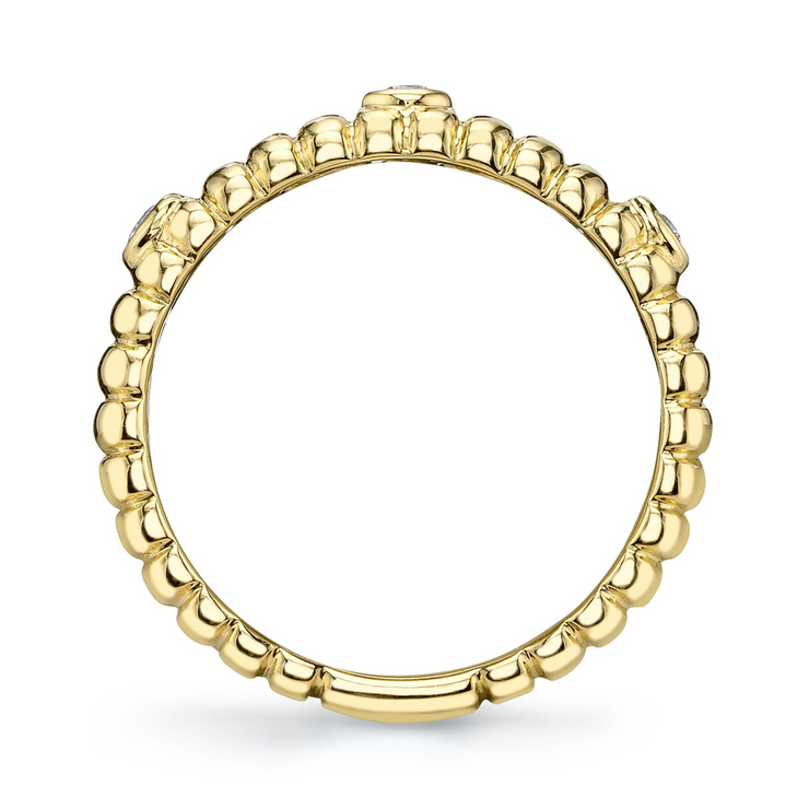 Shy Creation - Diamond Bezel Ribbed Band