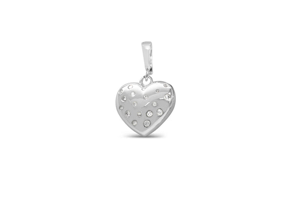 CHARM ERA - Spotted CZ Heart - Silver