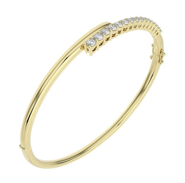 Diamond Bypass Bangle Bracelet