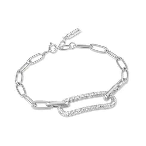 ANIA HAIE - TOUGH LOVE SILVER PAVE LINK BRACELET