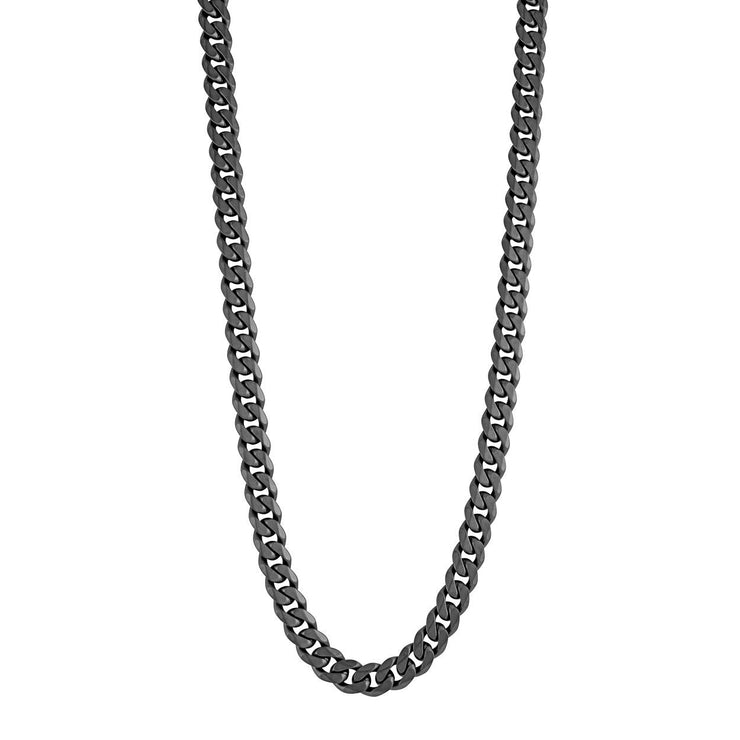 ITALGEM STEEL – GUMNETAL CURB CHAIN NECKLACE