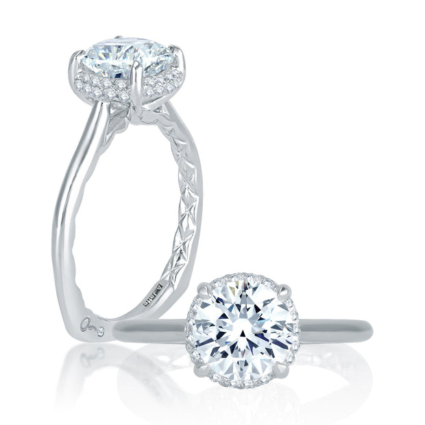 A Jaffe - Halo Diamond Engagement Ring Setting