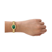 Tory Burch - Oval Watch Gold Tone & Malachite Dial