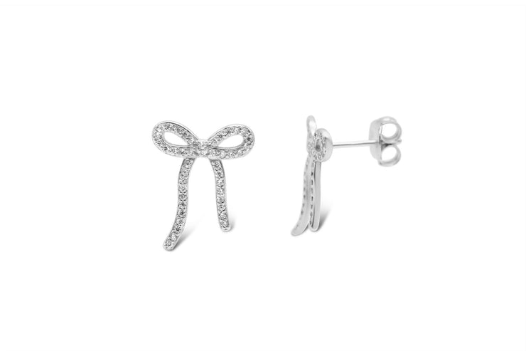 CZ Bow Stud (Sterling Silver)