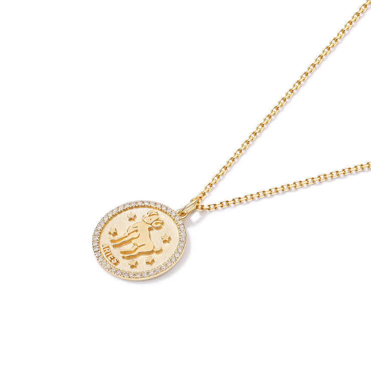 DIAMOND ARIES ZODIAC PENDANT