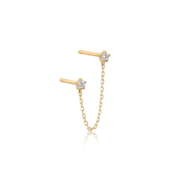 Aurelie - ESTELLE | Double Diamond Chain Drop Earring