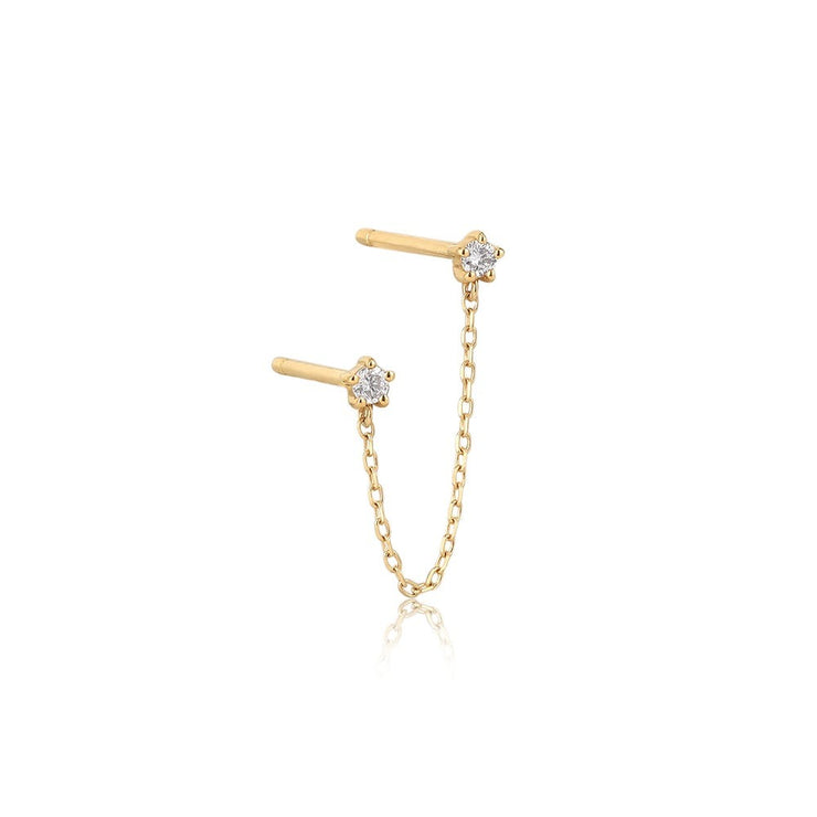 Aurelie - ESTELLE | Double Diamond Chain Drop Earring