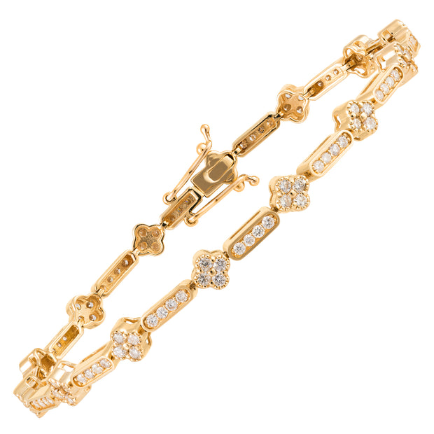 Bar & Clover Diamond Tennis Bracelet