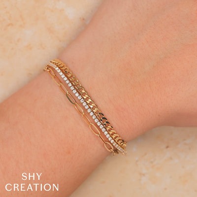 SHY CREATION - CHAIN & DIAMOND TENNIS BRACELET