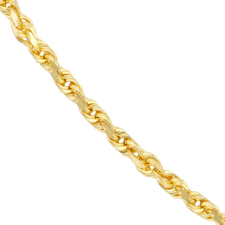 YELLOW GOLD SOLID ROPE CHAIN 22"