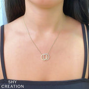 SHY CREATION - INTERLOCKING CIRCLE DIAMOND PENDANT