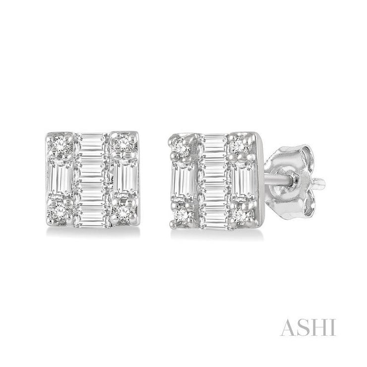 ASHI - DIAMOND CLUSTER STUD EARRINGS