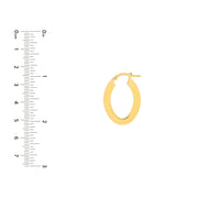 Yellow Gold Marquise Shape Hoop Earrings