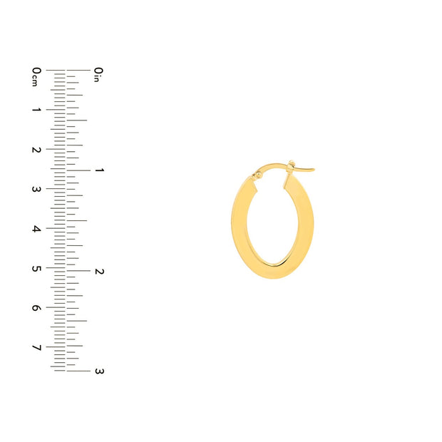 Yellow Gold Marquise Shape Hoop Earrings