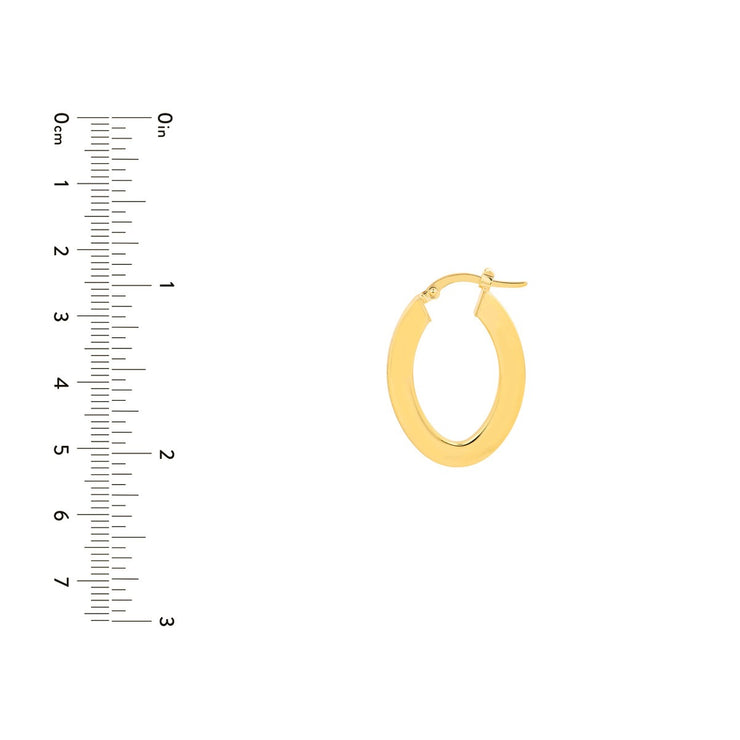 Yellow Gold Marquise Shape Hoop Earrings