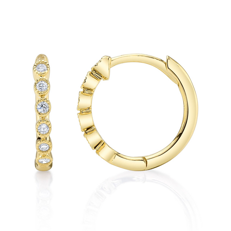 Shy Creation - Diamond Huggie Hoop Earrings
