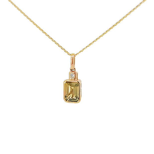Peridot & Diamond Pendant