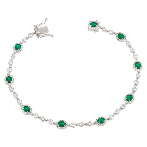 Emerald & Diamond Tennis Bracelet