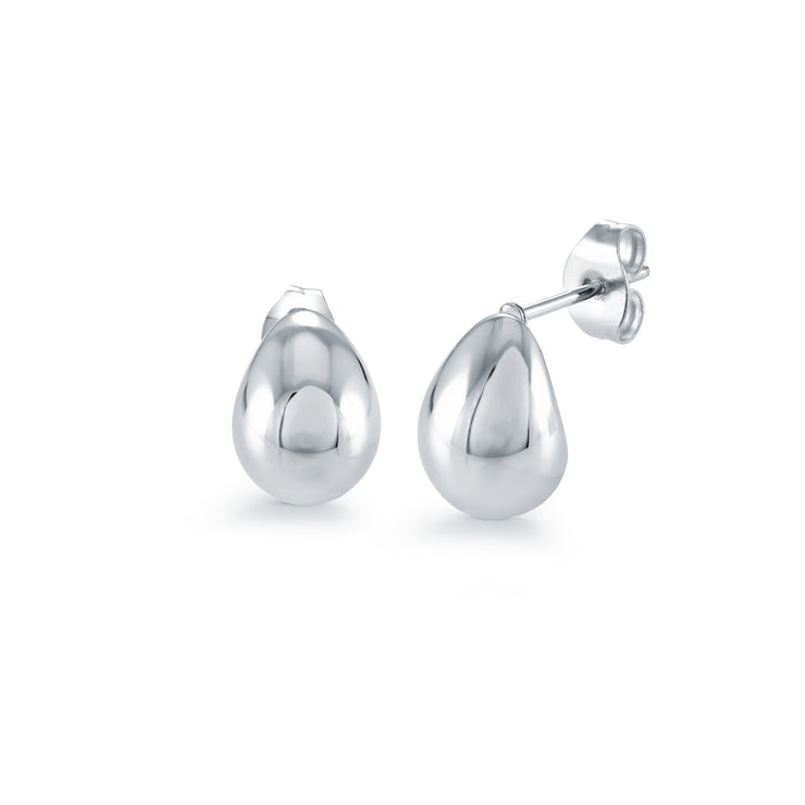 Italgem - Stainless Steel 16Mm Hollow Puff Earrings