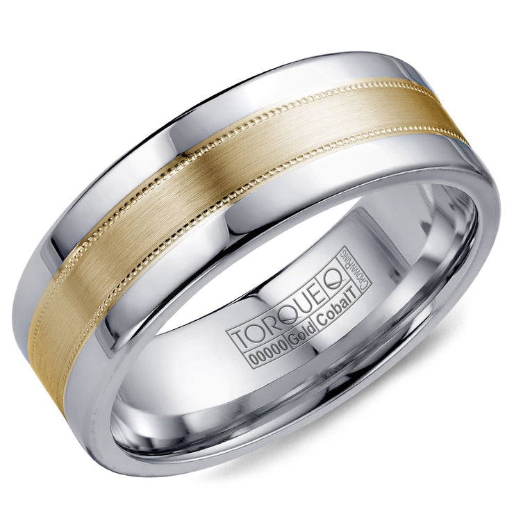CROWN RING - WHITE COBALT & YELLOW GOLD BAND