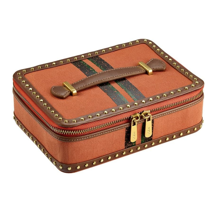 Wolf - Ida Travel Zip Jewelry Case - Orange