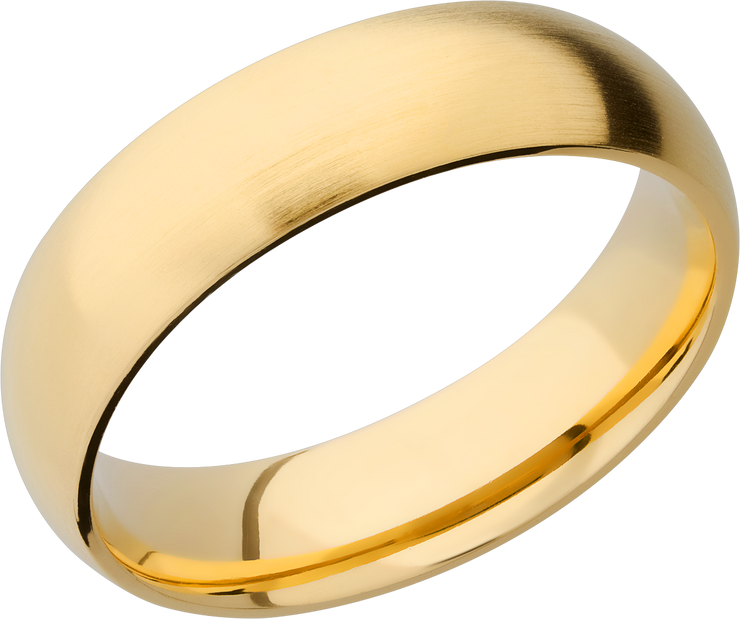 14K Yellow gold 6mm domed band