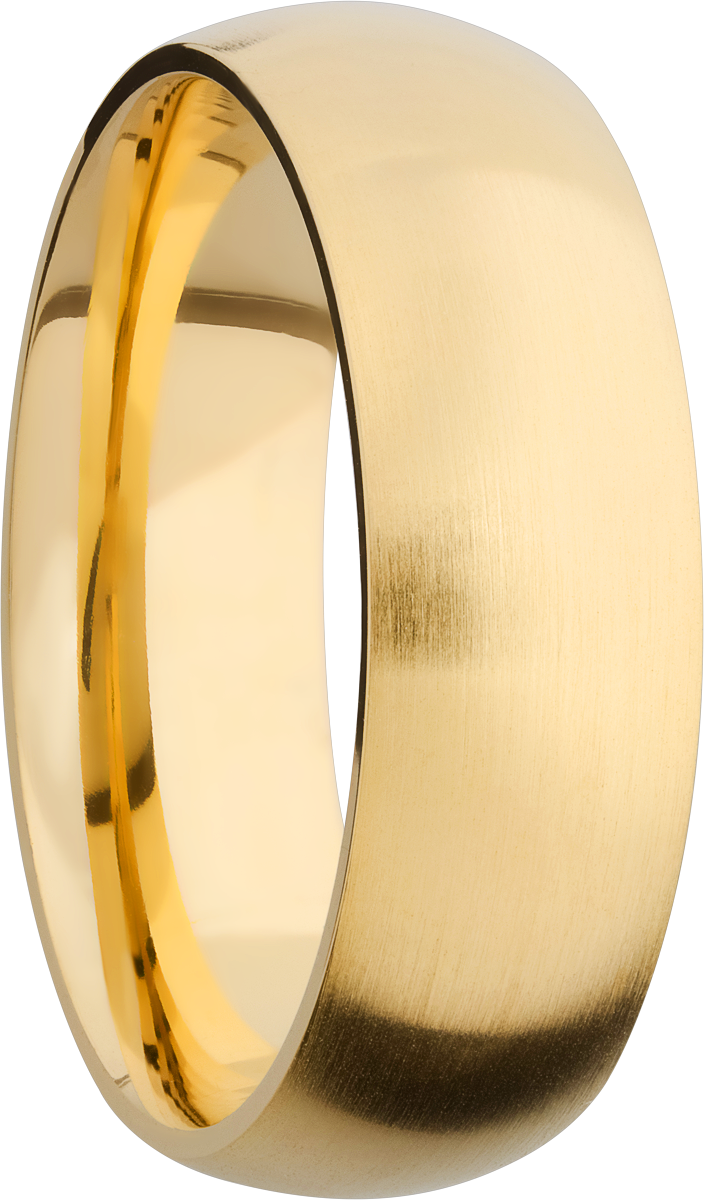 14K Yellow gold 7mm domed band