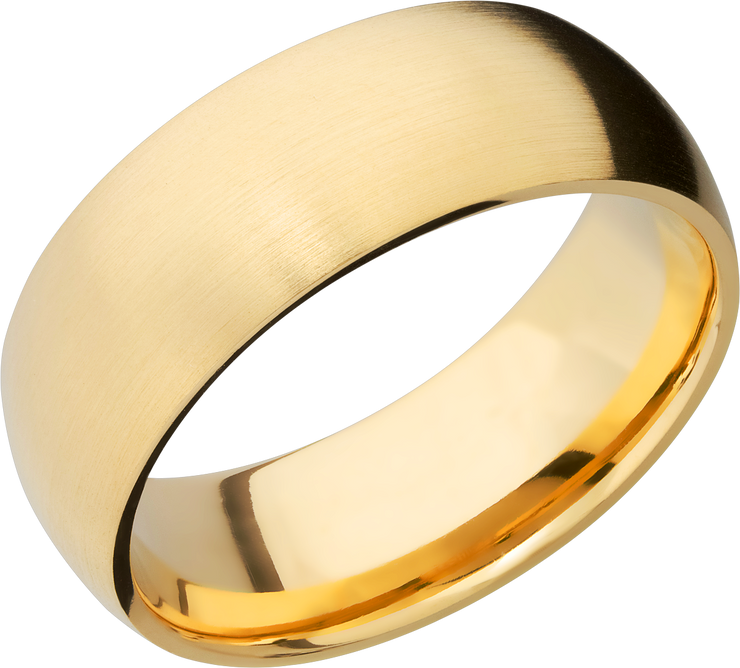 14K Yellow gold 8mm domed band