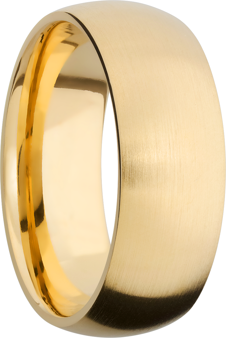 14K Yellow gold 8mm domed band