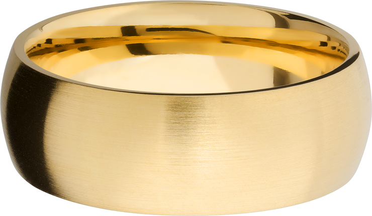 14K Yellow gold 8mm domed band