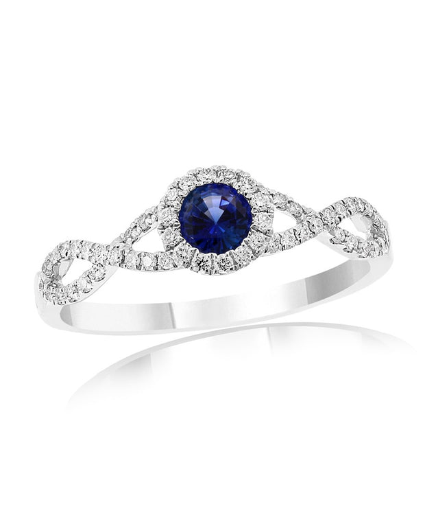 Sapphire & Diamond Twist Ring