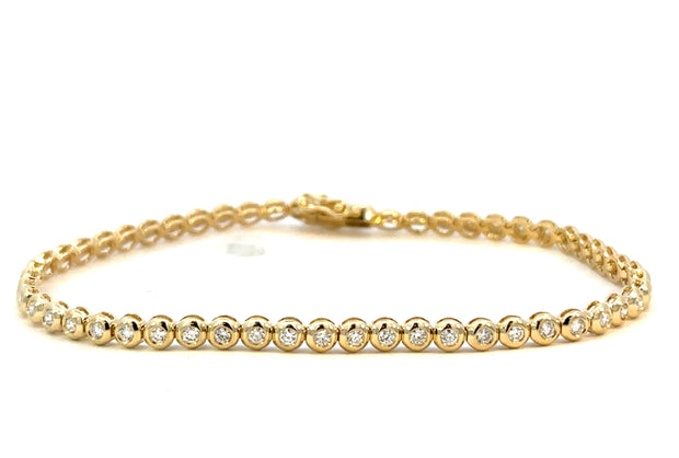 Bezel Set Diamond Tennis Bracelet