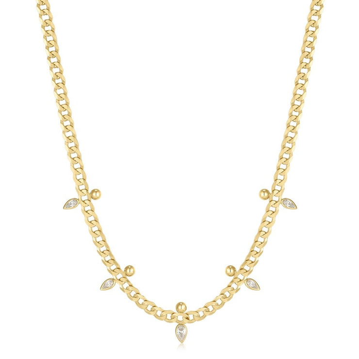 ANIA HAIE - GOLD CURB CHAIN SPARKLE POINT NECKLACE