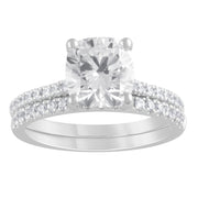 DIAMOND WEDDING SET – 3 CT CUSHION CUT CENTER