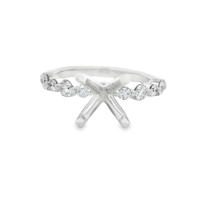 Alternating Diamond Size Engagement Ring Setting - 1/2 Ct