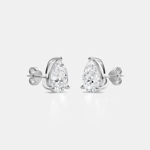 Pear Diamond Stud Earrings