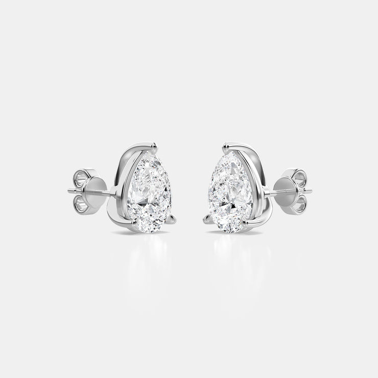 Pear Diamond Stud Earrings