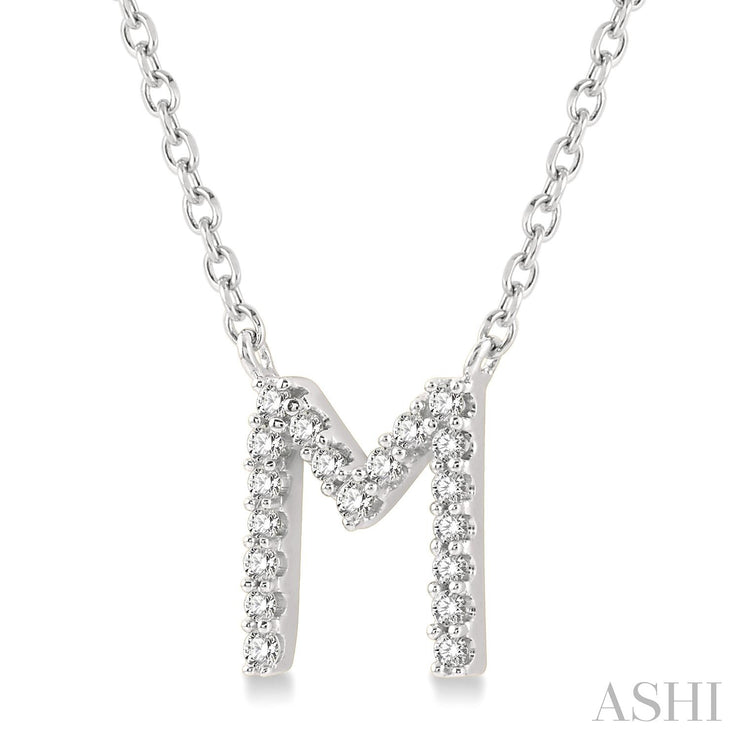 ASHI - "M" DIAMOND INITIAL PENDANT