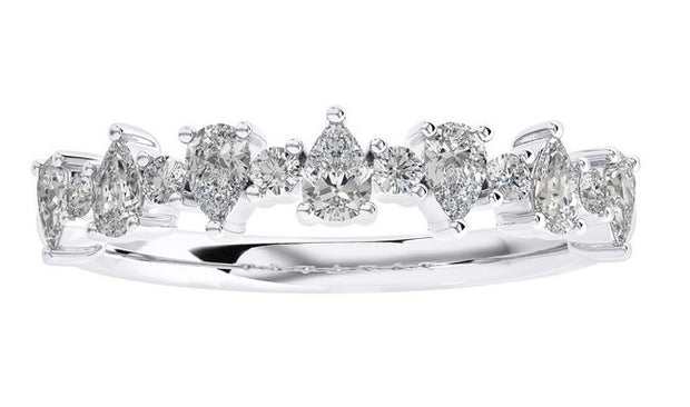 Alternating Pear & Round Diamond Band