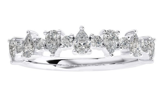 Alternating Pear & Round Diamond Band