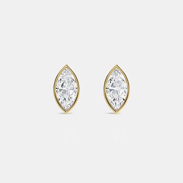 Bezel Set Diamond Stud Earrings