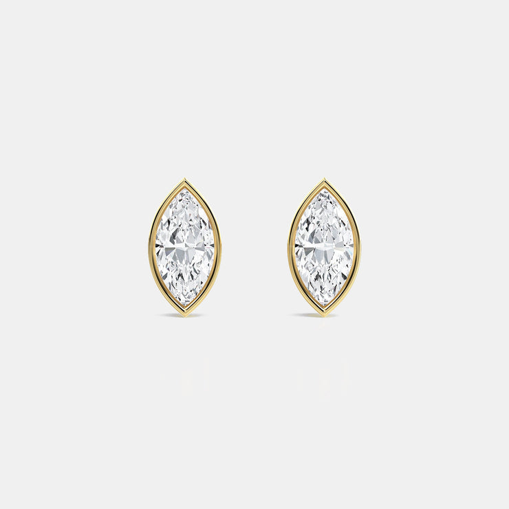 Bezel Set Diamond Stud Earrings